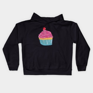 Frosted Cupcake - Digital Illustration Kids Hoodie